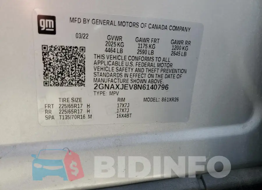 2GNAXJEV8N6140796 Photo# 13