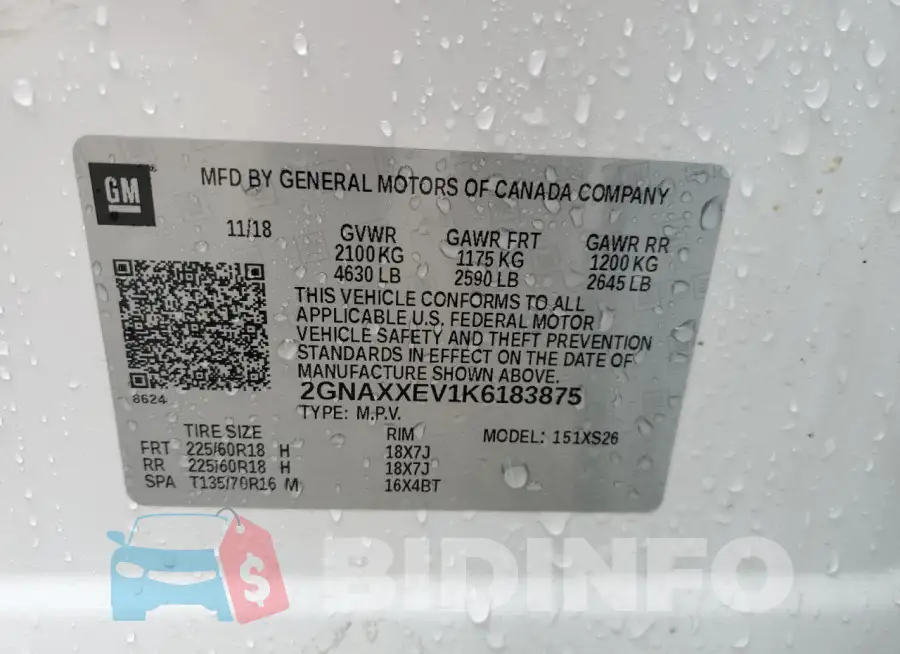 2GNAXXEV1K6183875 Photo# 13