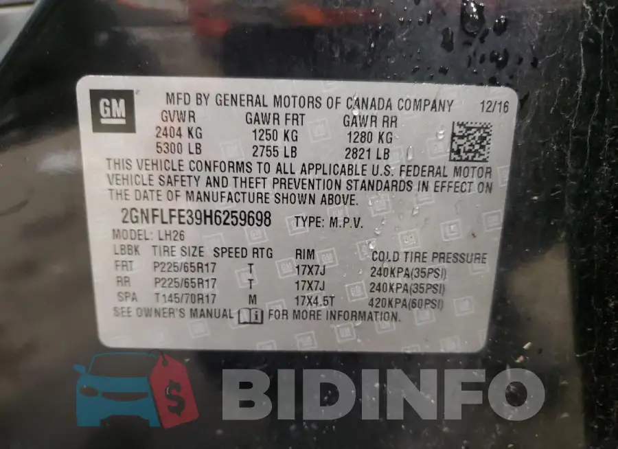 2GNFLFE39H6259698 Photo# 13