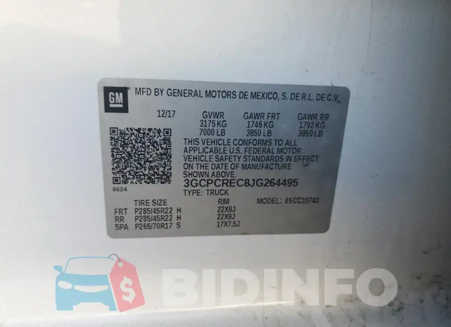 3GCPCREC8JG264495 Photo# 12