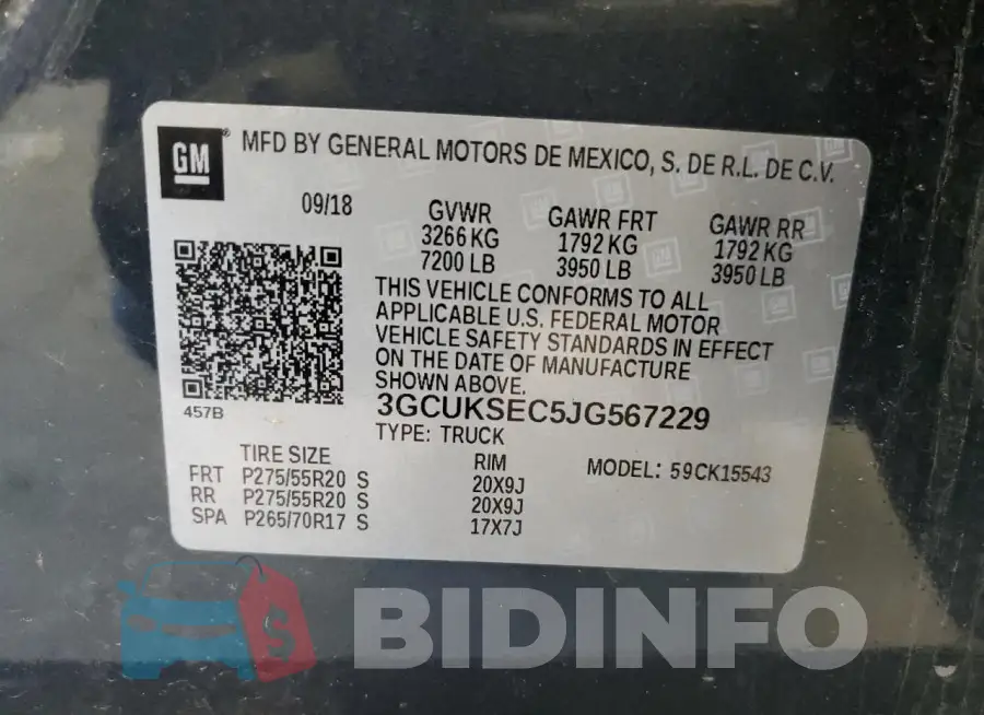 3GCUKSEC5JG567229 Photo# 13