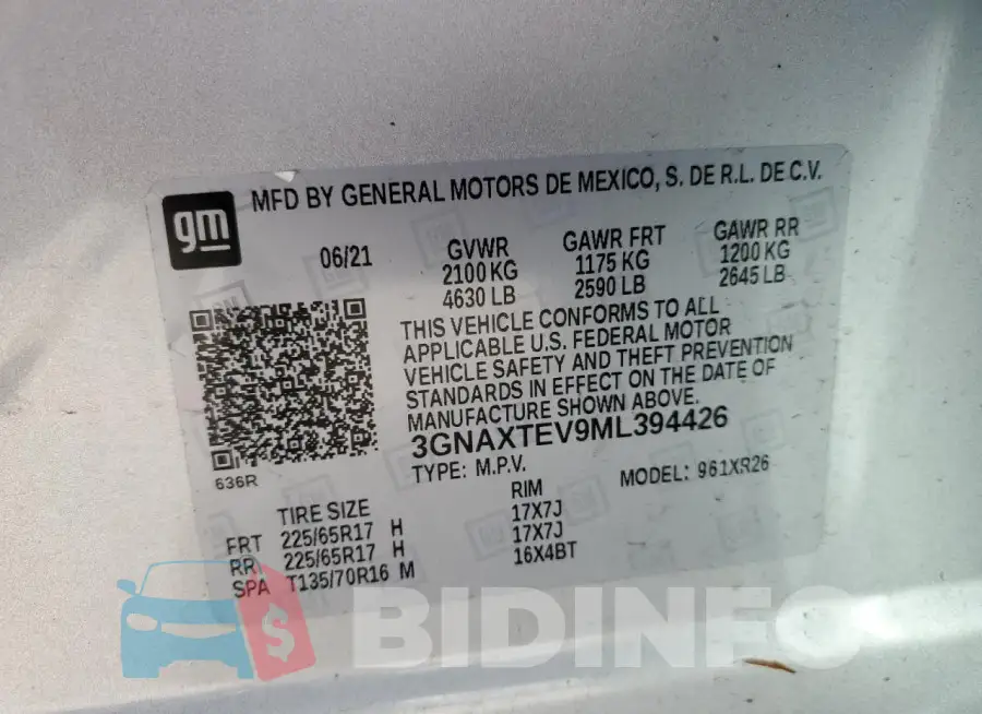 3GNAXTEV9ML394426 Photo# 12