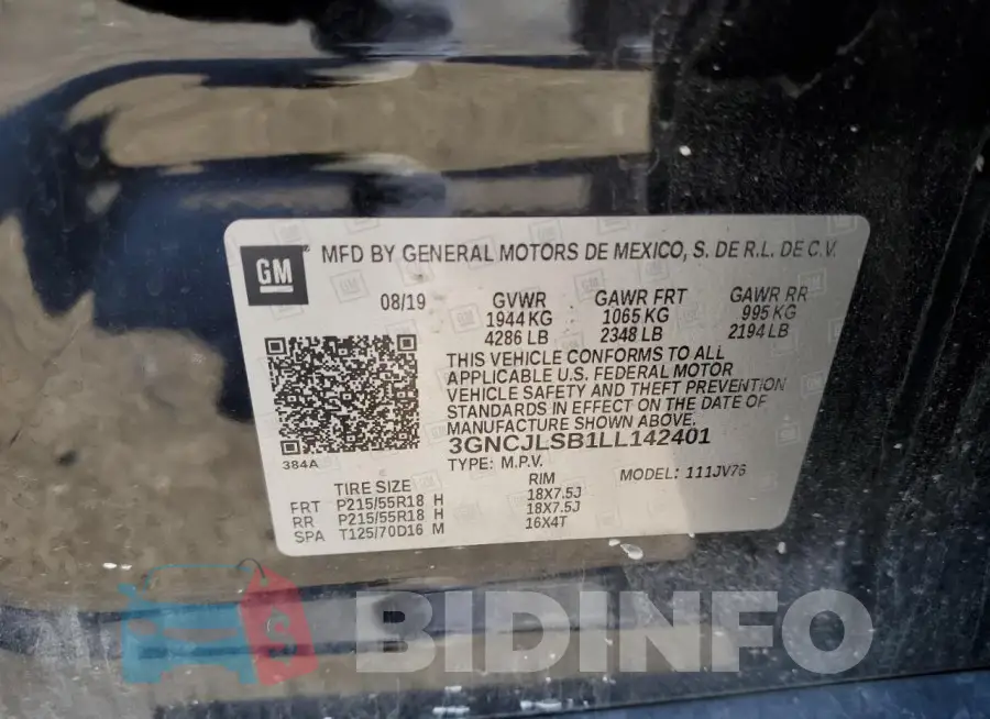 3GNCJLSB1LL142401 Photo# 14