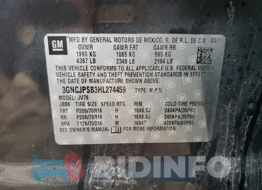 3GNCJPSB3HL274459 Photo# 13