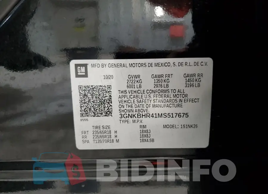 3GNKBHR41MS517675 Photo# 13