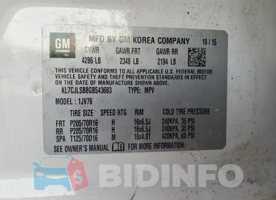 KL7CJLSB8GB543683 Photo# 14