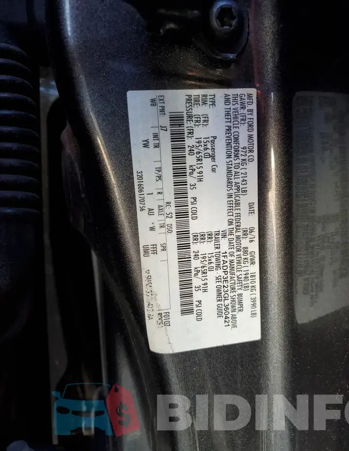1FADP3E23GL360421 Photo# 12