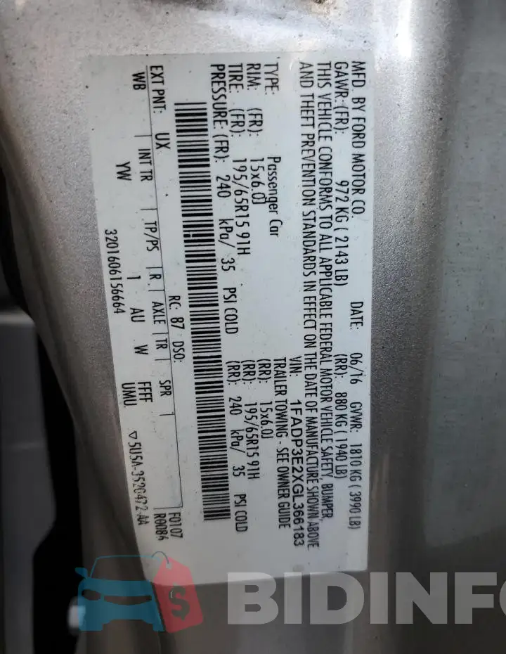 1FADP3E2XGL366183 Photo# 12