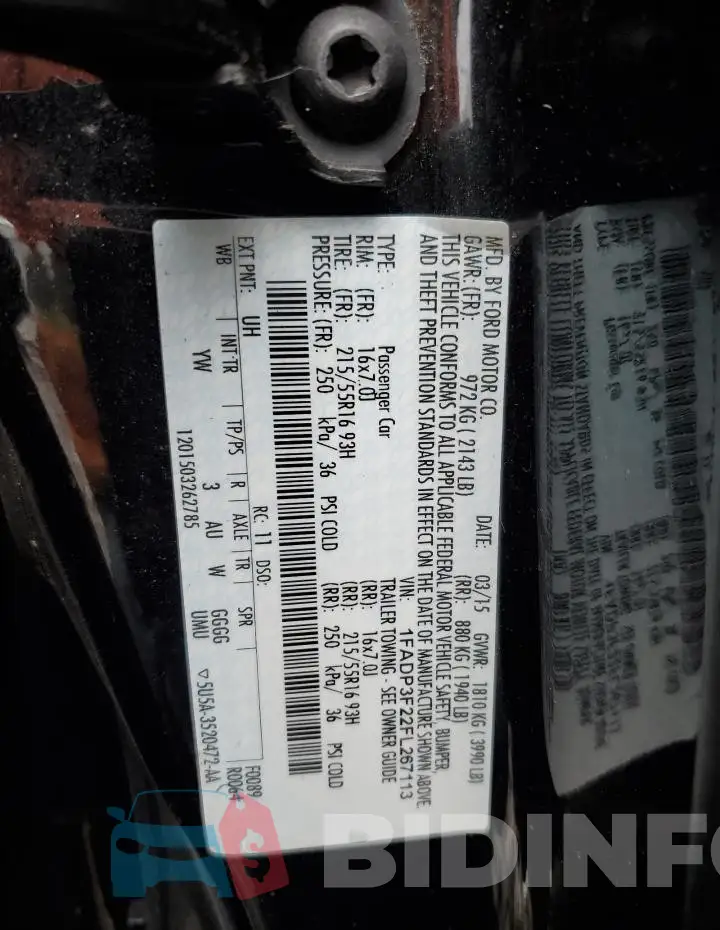 1FADP3F22FL267113 Photo# 12