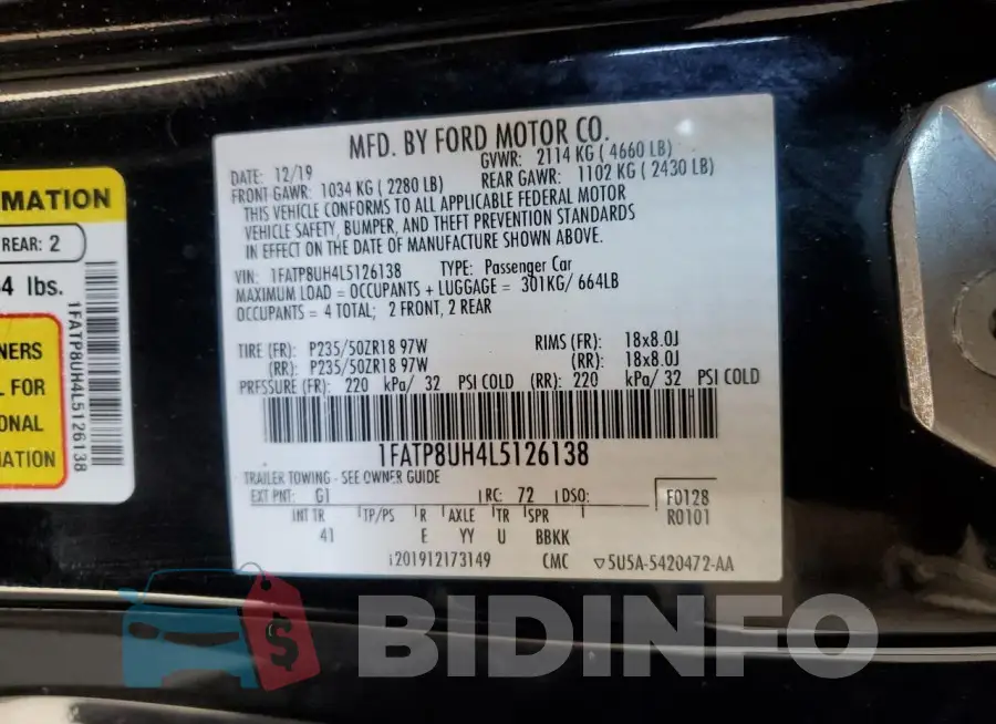 1FATP8UH4L5126138 Photo# 12