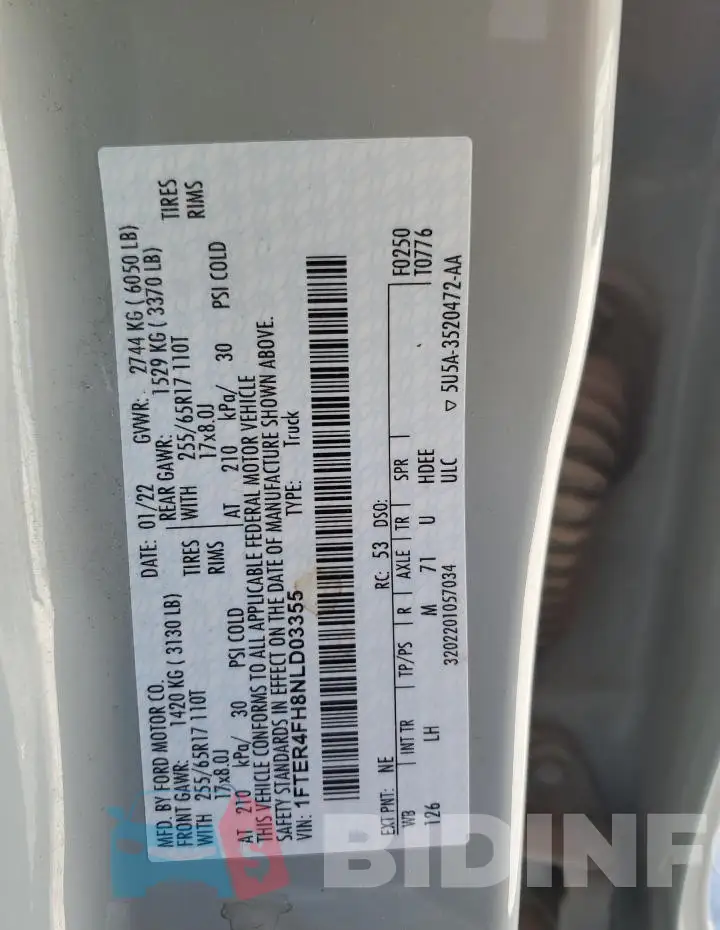1FTER4FH8NLD03355 Photo# 12