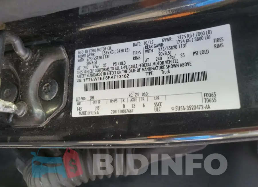 1FTEW1EF8FKF13162 Photo# 12