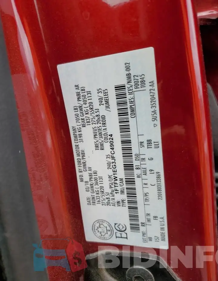 1FTFW1EG3JFC49024 Photo# 12