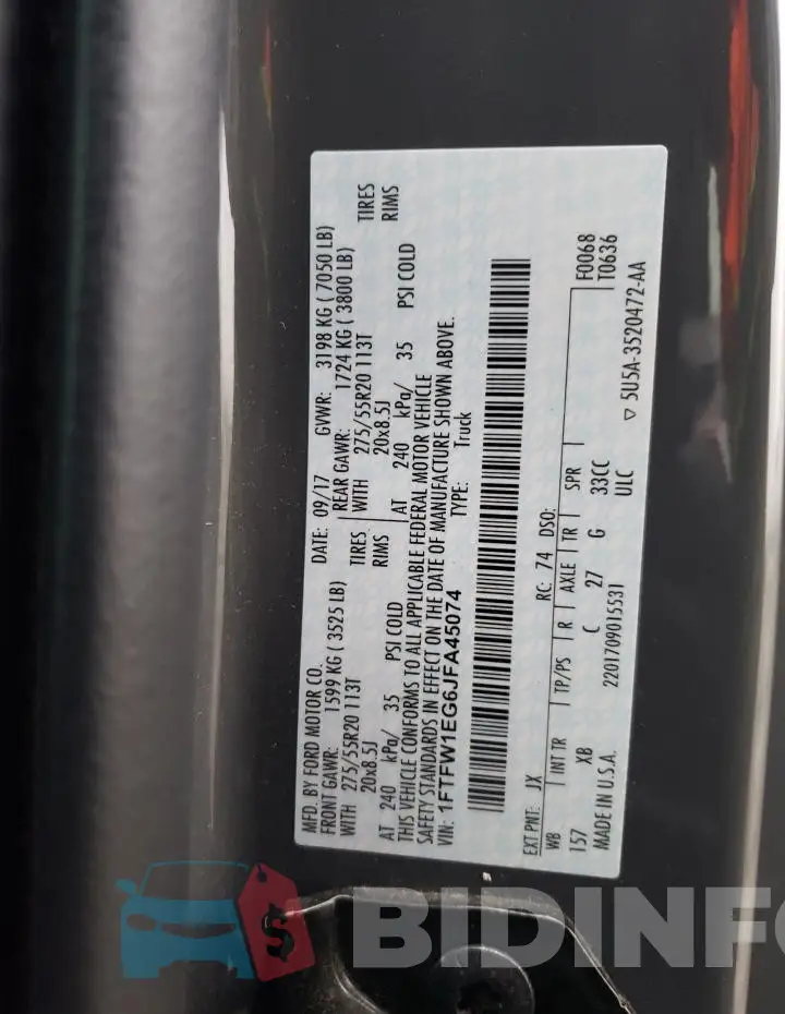 1FTFW1EG6JFA45074 Photo# 13