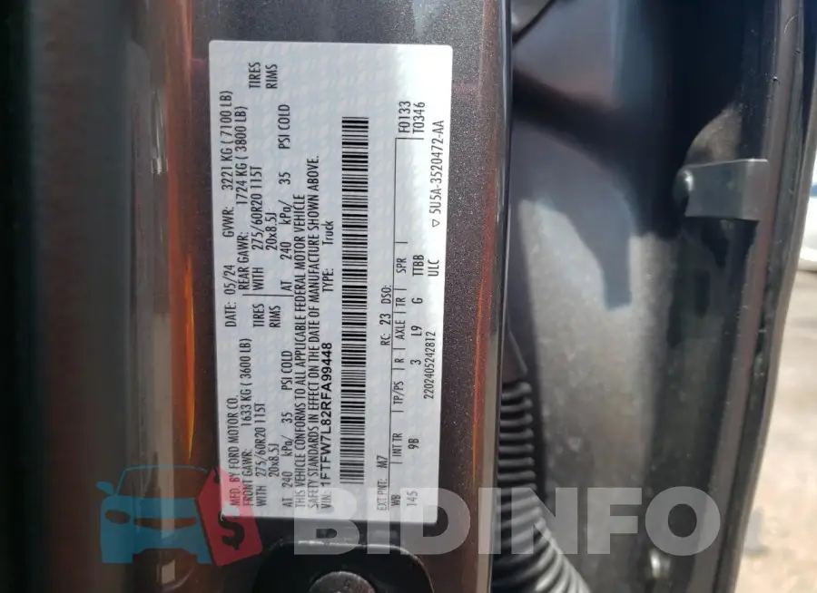 1FTFW7L82RFA99448 Photo# 12