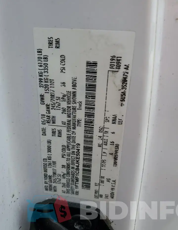 1FTMF1CB4JKE50419 Photo# 12