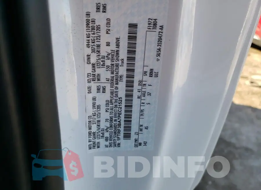 1FTRF3BA7PEC21525 Photo# 12