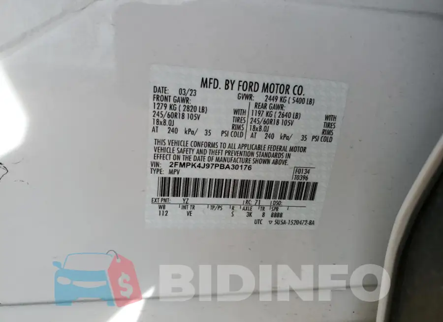2FMPK4J97PBA30176 Photo# 14