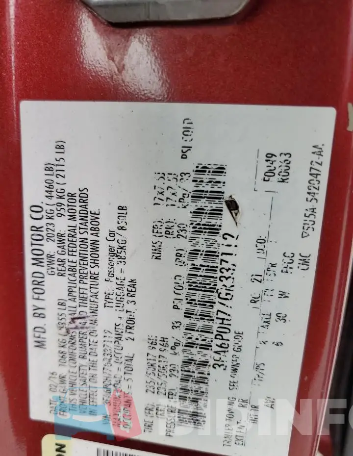 3FA6P0H77GR337112 Photo# 12