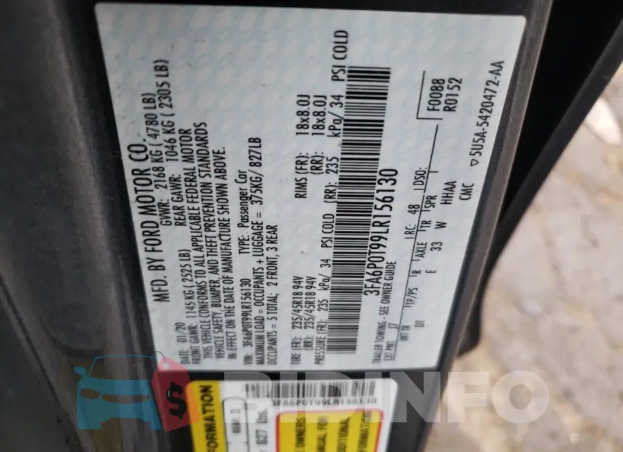 3FA6P0T99LR156130 Photo# 12