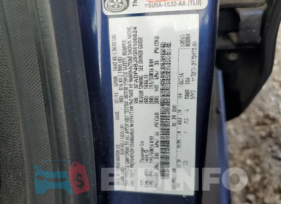 3FADP4BJ5GM106824 Photo# 12