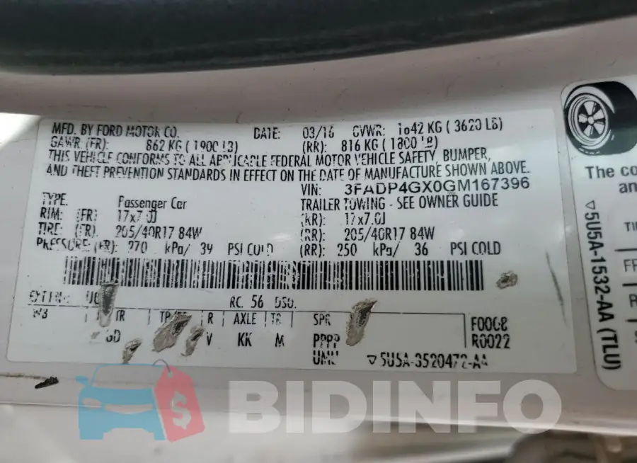 3FADP4GX0GM167396 Photo# 12
