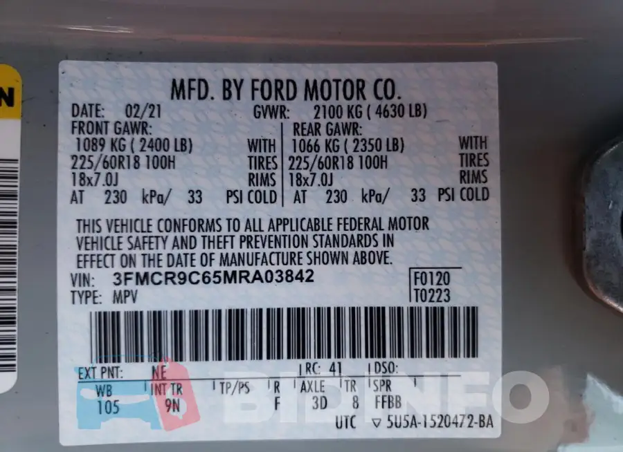 3FMCR9C65MRA03842 Photo# 13