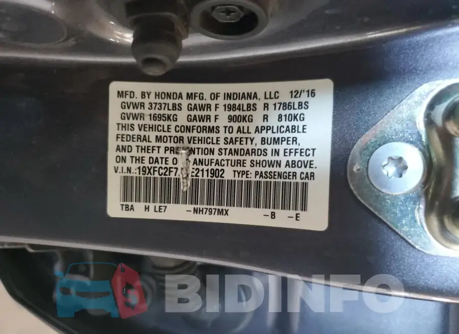 19XFC2F72HE211902 Photo# 12