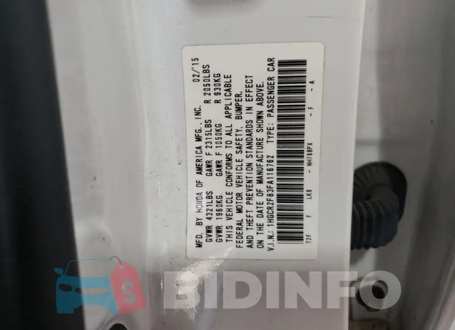 1HGCR2F83FA116762 Photo# 12