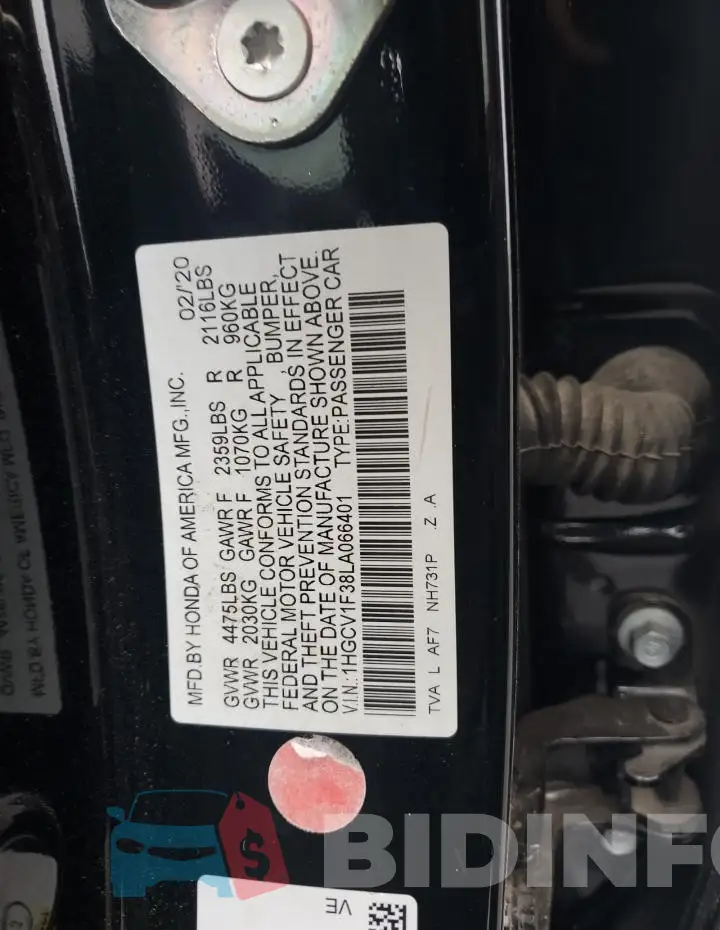 1HGCV1F38LA066401 Photo# 12