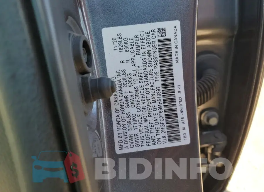 2HGFC2F69MH510892 Photo# 12