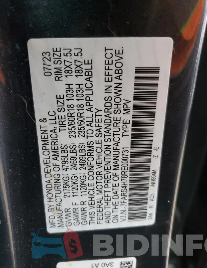 7FARS4H78RE000731 Photo# 13