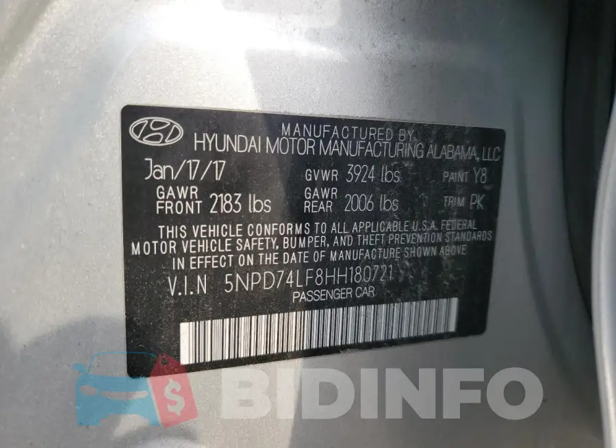 5NPD74LF8HH180721 Photo# 12
