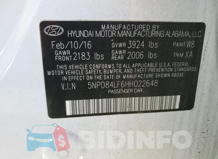 5NPD84LF6HH022648 Photo# 12