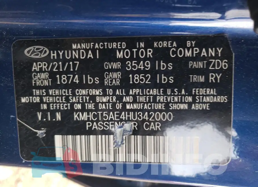 KMHCT5AE4HU342000 Photo# 12