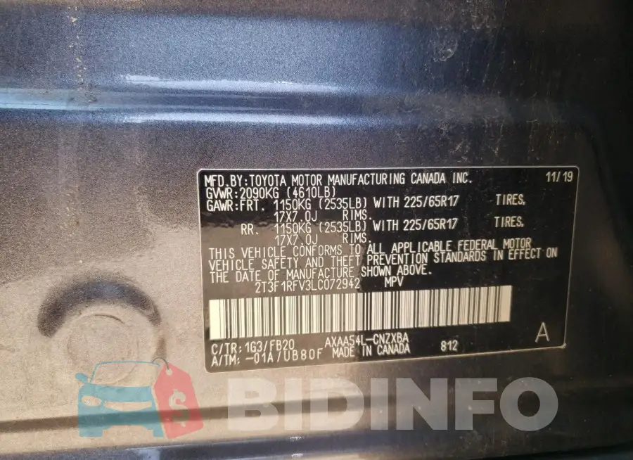 2T3F1RFV3LC072942 Photo# 12