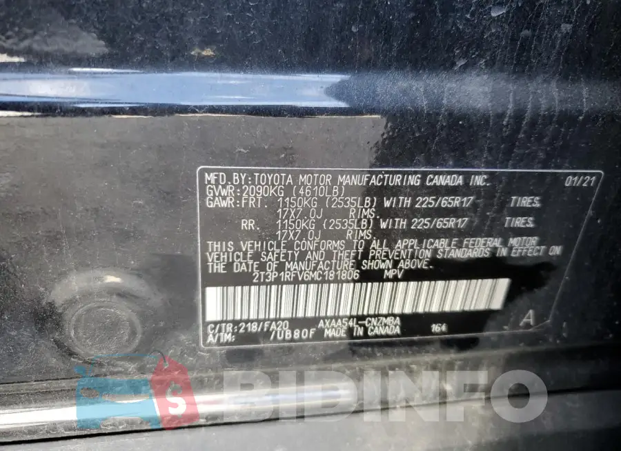 2T3P1RFV6MC181806 Photo# 13
