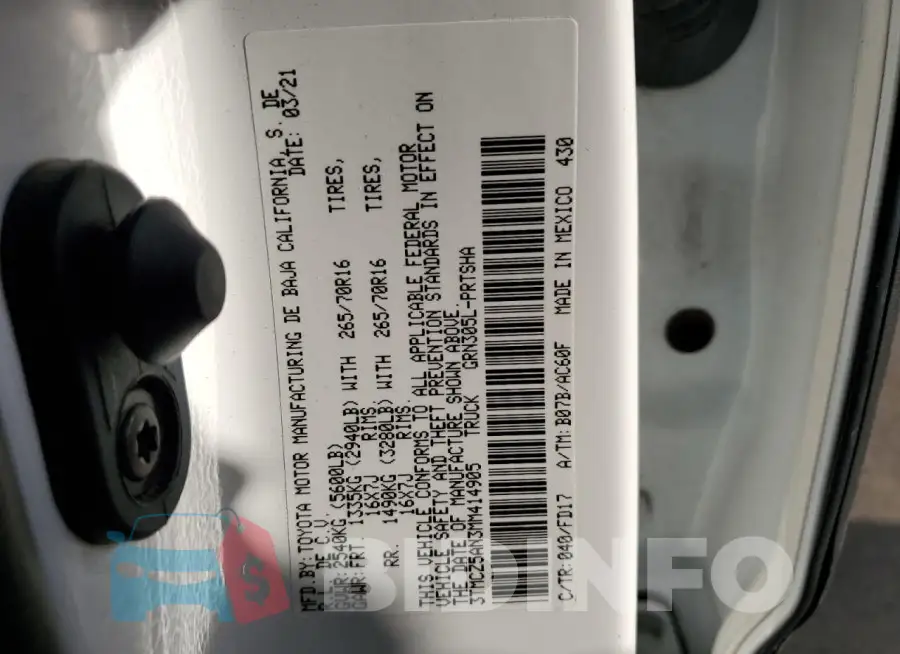 3TMCZ5AN3MM414905 Photo# 12
