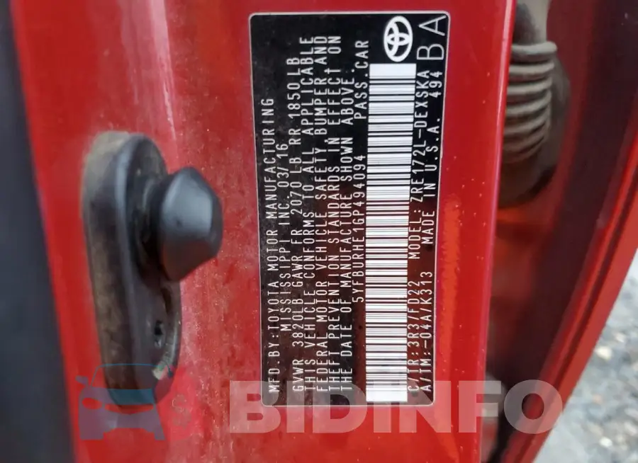 5YFBURHE1GP494094 Photo# 13