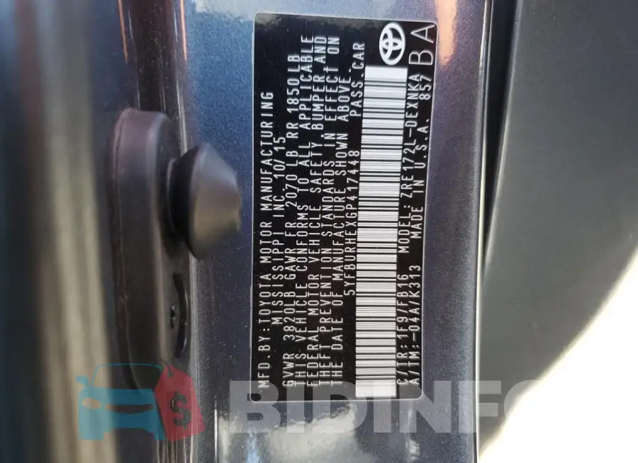 5YFBURHEXGP417448 Photo# 13