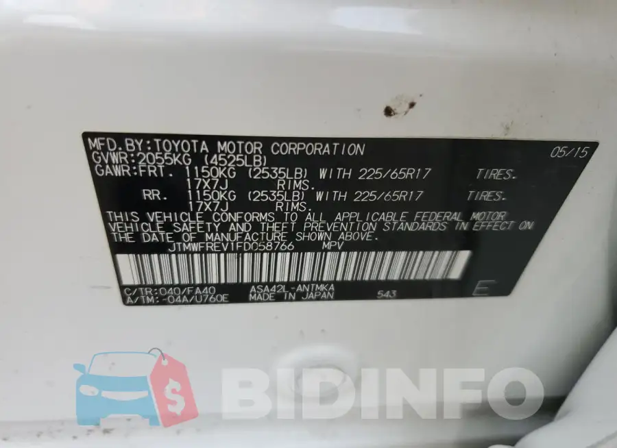 JTMWFREV1FD058766 Photo# 14