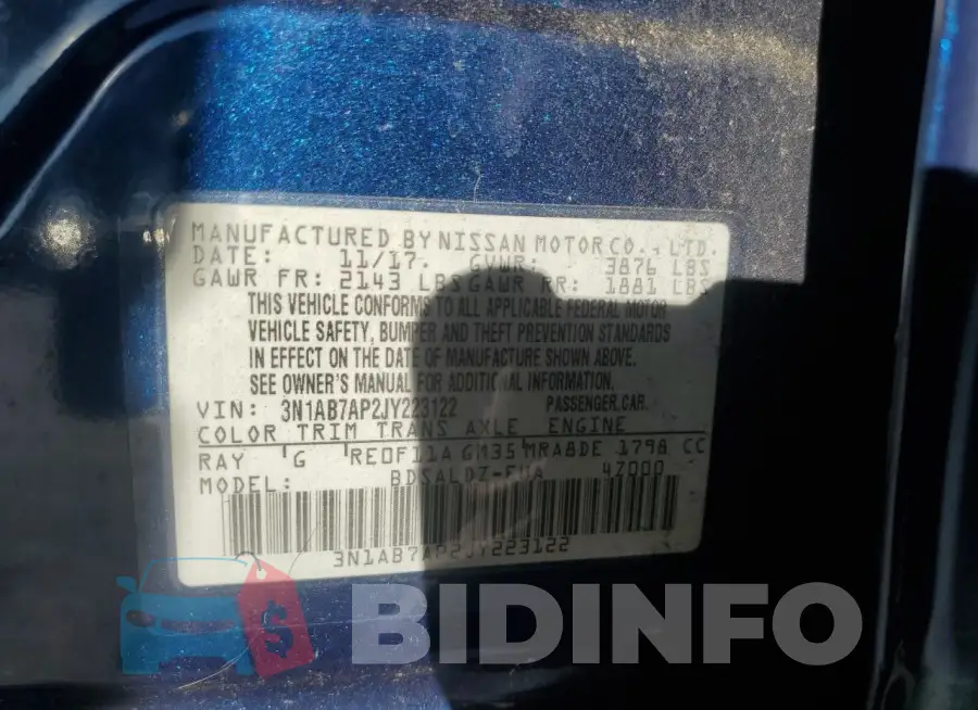 3N1AB7AP2JY223122 Photo# 12