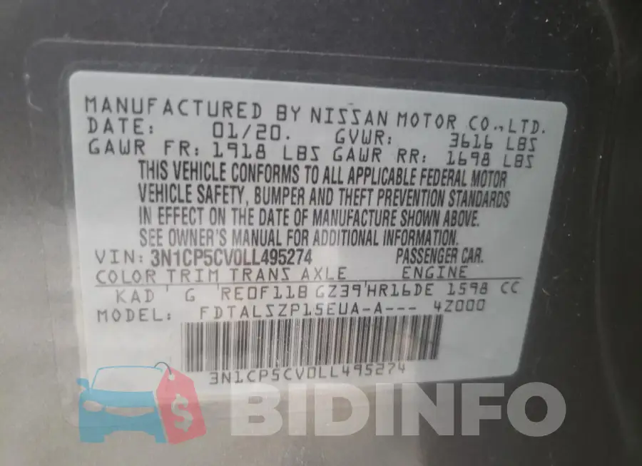 3N1CP5CV0LL495274 Photo# 13