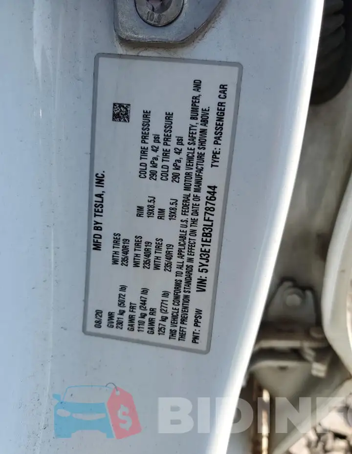 5YJ3E1EB3LF787644 Photo# 12