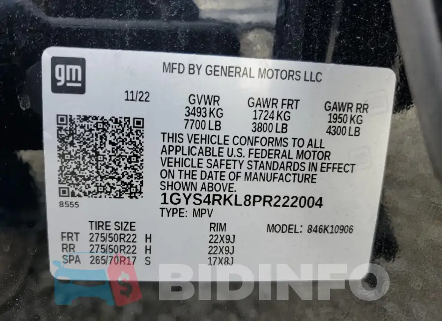 1GYS4RKL8PR222004 Photo# 13