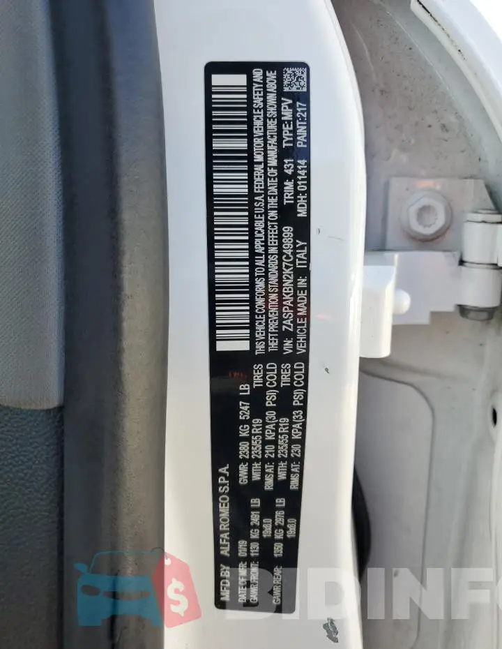 ZASPAKBN2K7C49899 Photo# 13