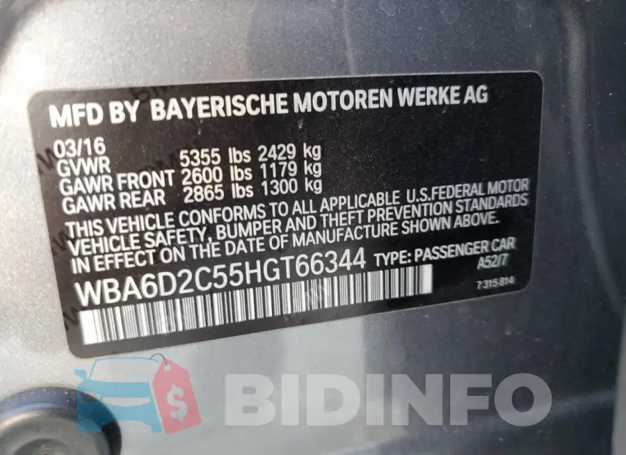 WBA6D2C55HGT66344 Photo# 12