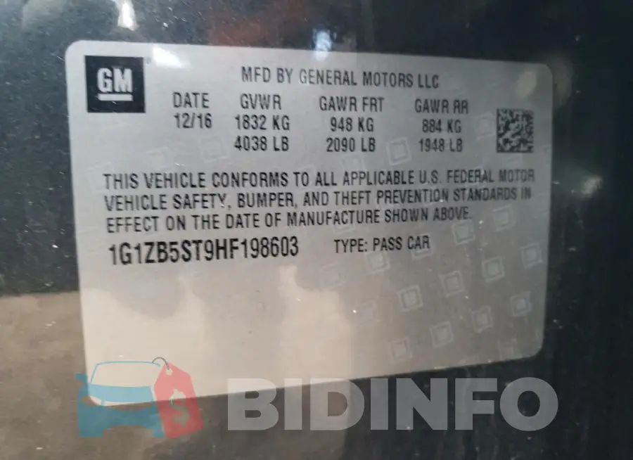1G1ZB5ST9HF198603 Photo# 12