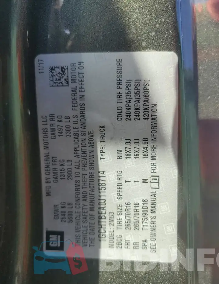 1GCHTBEA0J1158714 Photo# 13