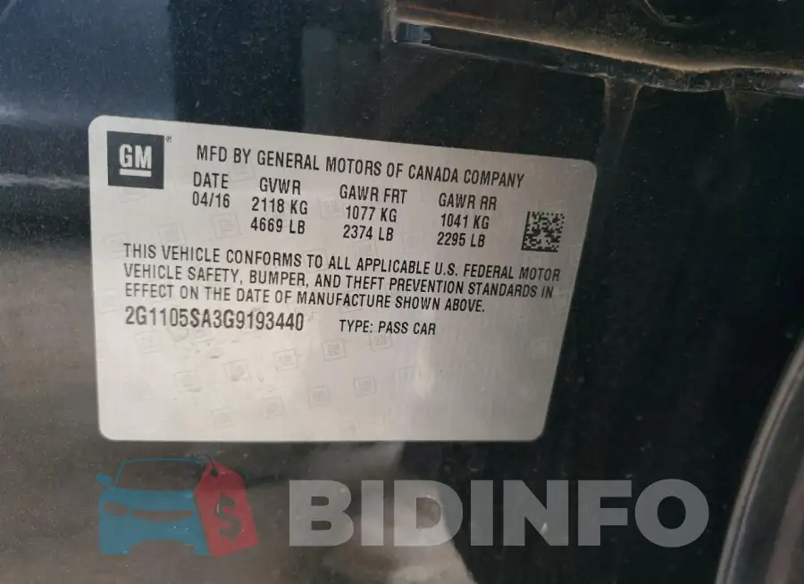 2G1105SA3G9193440 Photo# 12